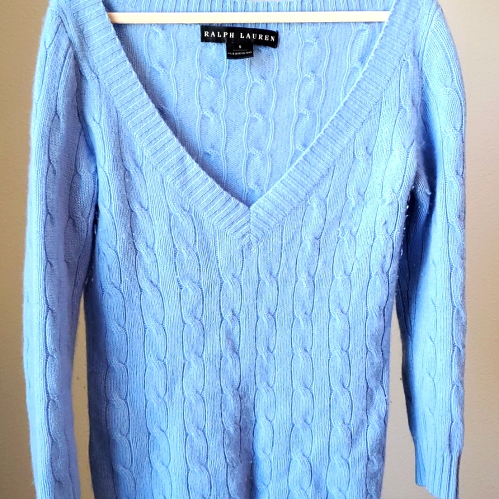 Blue cashmere Ralph Lauren sweater in size small
